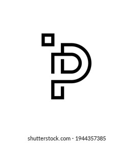 p i pi ip initial logo design vector template