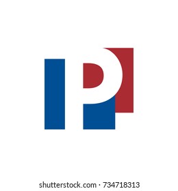 P or PI or IP logo initial letter design template vector