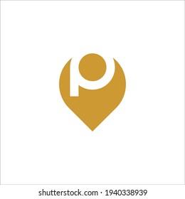 P pin local logo design vector sign 