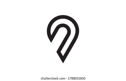 p-Pin-Symbol, Vektorlogo-Design-Illustration