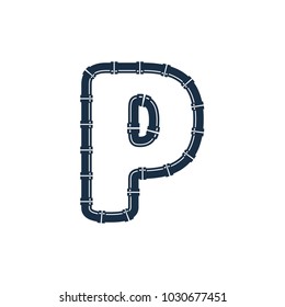 P Pipe Letter Logo Icon Design