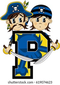 P is for Pirate Alphabet Learning Illustration