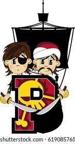 P is for Pirate Alphabet Learning Illustration