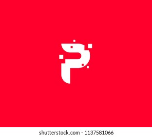 P Pixel Box Square Logo