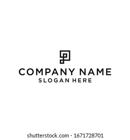 p pixel logo icon design vector