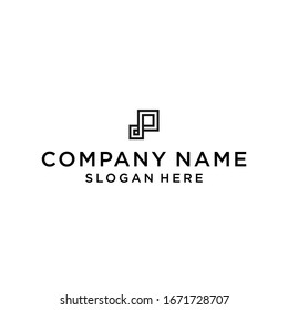 p pixel logo icon design vector