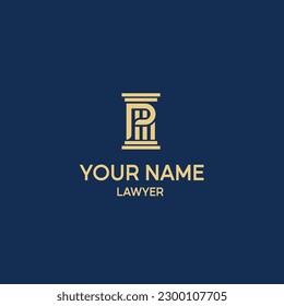 p or pl logo law shield logo vector