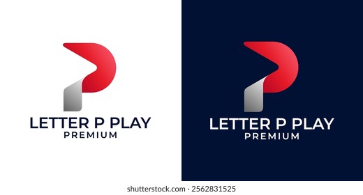 P Play Icon Button Logo Design. Letter P Play Video Logo Vector. Vector Logo Design Template of Letter P, Play, Video, Videography, Streaming, Channel, Multimedia, Colorful Modern Minimalist Style.