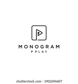 Logotipo de reproducción vector combinaciones sencillas modernas