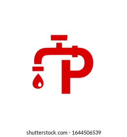 Design-Vektorillustration-Design-Vorlage für das P-Klempnerlogo