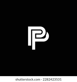 P o PP resumen sobresaliente negocio profesional impresionante marca artística empresa de diferentes colores ilustración logo