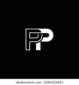 P or PP abstract outstanding professional business awesome artistic branding company different colors illustration logo
