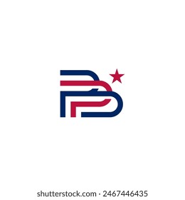 P PP Star america Logo vector template