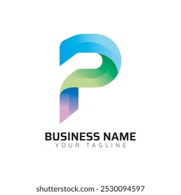 P Premium Gradient Letter Logo 