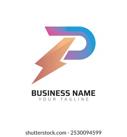 Logotipo de letra degradada de Premium 