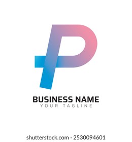 P Premium Gradient Letter Logo 