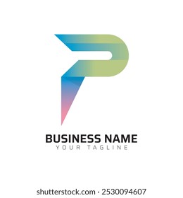 Logotipo de letra degradada de Premium 