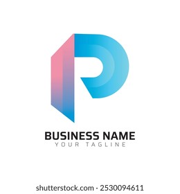 Logotipo de letra degradada de Premium 