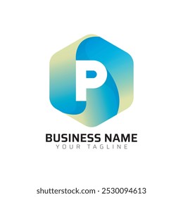 Logotipo de letra degradada de Premium 