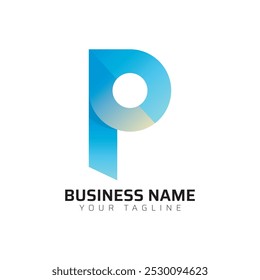 Logotipo de letra degradada de Premium 