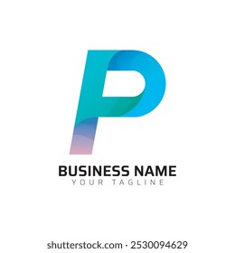Logotipo de letra degradada de Premium 