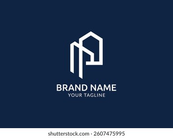 P property logo, modern letter P home property real estate logo vector