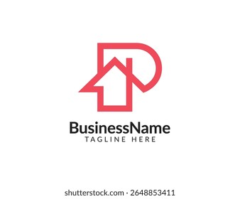 P property logo, modern letter P home property real estate logo vector