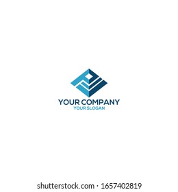 P Pyramid CheckMark Logo Design Vector