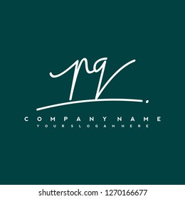P Q Initial handwriting logo vector