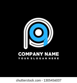 P Q initial letter, modern logo design template vector 
