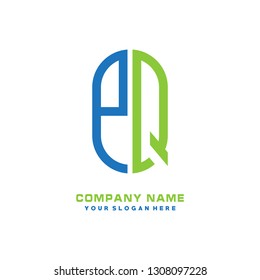 P Q initial letter, modern logo design template vector