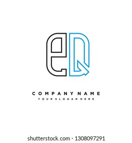 P Q initial letter, modern logo design template vector