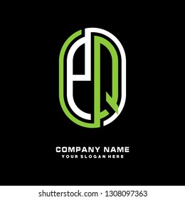P Q initial letter, modern logo design template vector