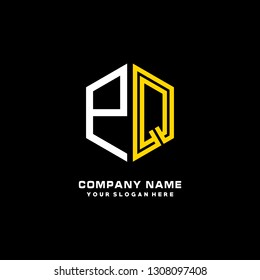 P Q initial letter, modern logo design template vector
