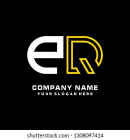 P Q initial letter, modern logo design template vector