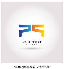 P & Q initial Logo. Symbol & Icon Vector Template.