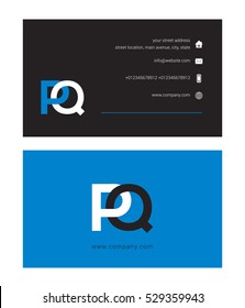P & Q Letter logo, with Business card
