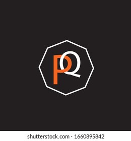 P Q letter logo vector design on black color background.P Q letter design for company logo.PQ