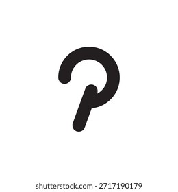 p and q logo combination design