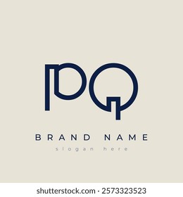 P and Q logo design. PQ abstract Letters Logo Monogram. This logo design is the process of creating a visual symbol that represents a brand, company, or individual.