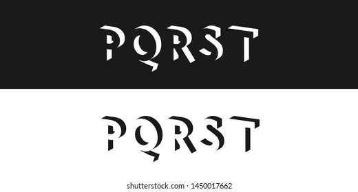 p, q, r, s, t logo set, modern 3d design letter character
