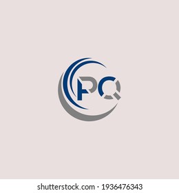 P Q Unique abstract geometric vector logo design
