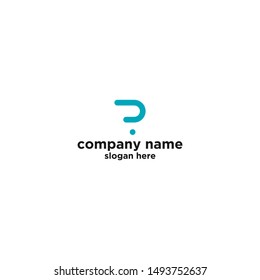 p question mark logo design for technology company