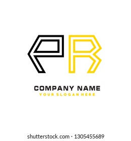 P R initial letter, modern logo design template vector 