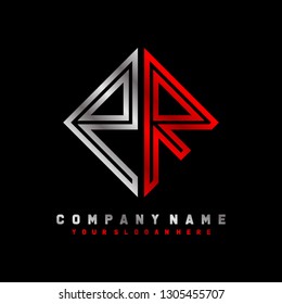 P R initial letter, modern logo design template vector 