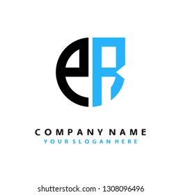 P R initial letter, modern logo design template vector