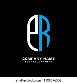 P R initial letter, modern logo design template vector
