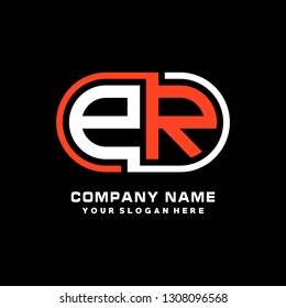 P R initial letter, modern logo design template vector