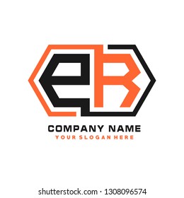 P R initial letter, modern logo design template vector