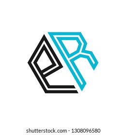 P R initial letter, modern logo design template vector